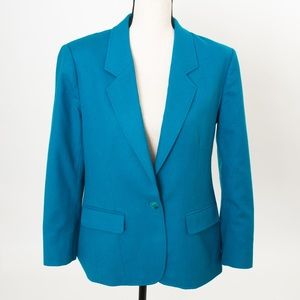 Vintage Pendleton 80s 100% virgin wool blazer teal small medium